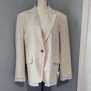 Nwt Topshop Oversized Beige Blazer Sz 2